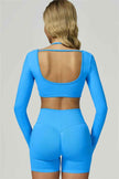 The Prime Long Sleeve Crop Top Shorts 2-Piece Set