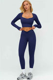 The Lushness Long Sleeve Crop top Leggings 2-Piece Set