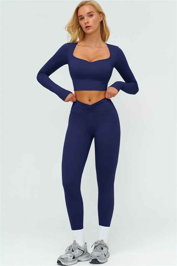 The Lushness Long Sleeve Crop top Leggings 2-Piece Set