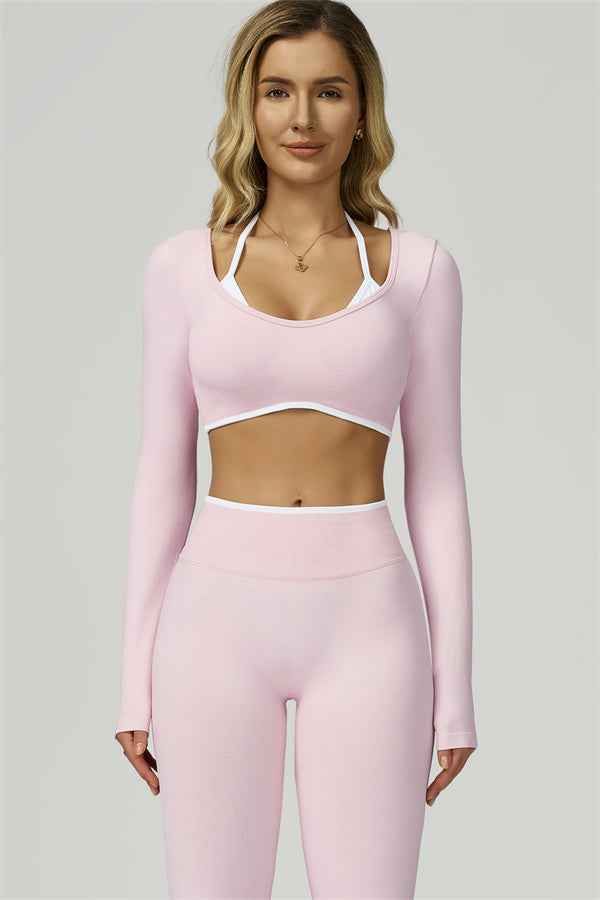 The Prime Line Long Sleeve Crop Top Leggings 2-Piece Set