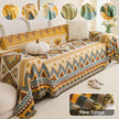 Boho Chic Double-sided Chenille Sofa Cover with Tassels - All-Season