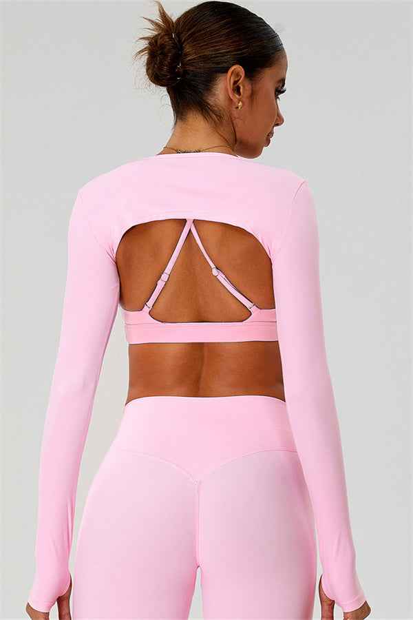 The Ember Sports Bra Crop Top Shorts 3-Piece Set