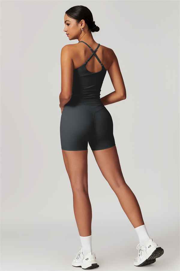 The Enigma Cross Back Vest Shorts 2-Piece Set