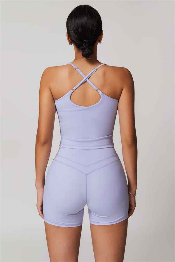The Enigma Cross Back Vest Shorts 2-Piece Set
