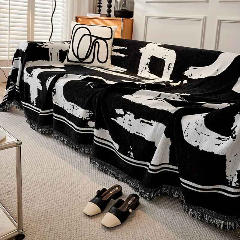 Boho Couch Cover Ultra Soft | All-Seasons Chenille Fabric |