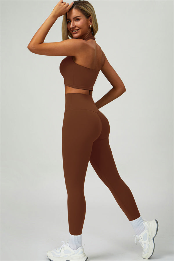 The Seraphine Halter Crop Top Leggings 2-Piece Set