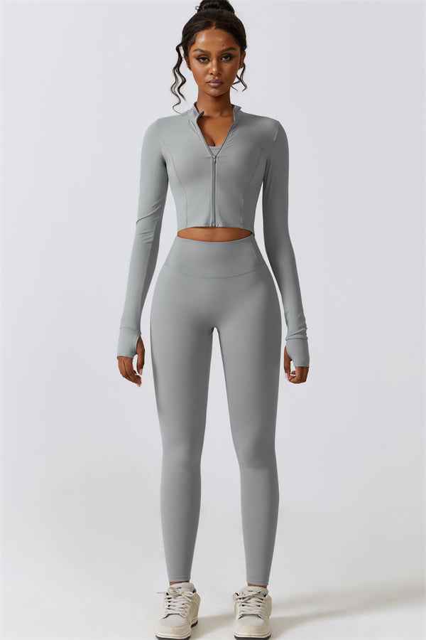 Juno Star Jacket Sports Bra Leggings 3-Piece Set
