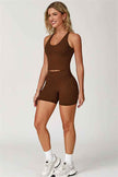 The Enigma Cross Back Vest Shorts 2-Piece Set