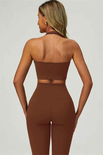 The Seraphine Halter Crop Top Leggings 2-Piece Set