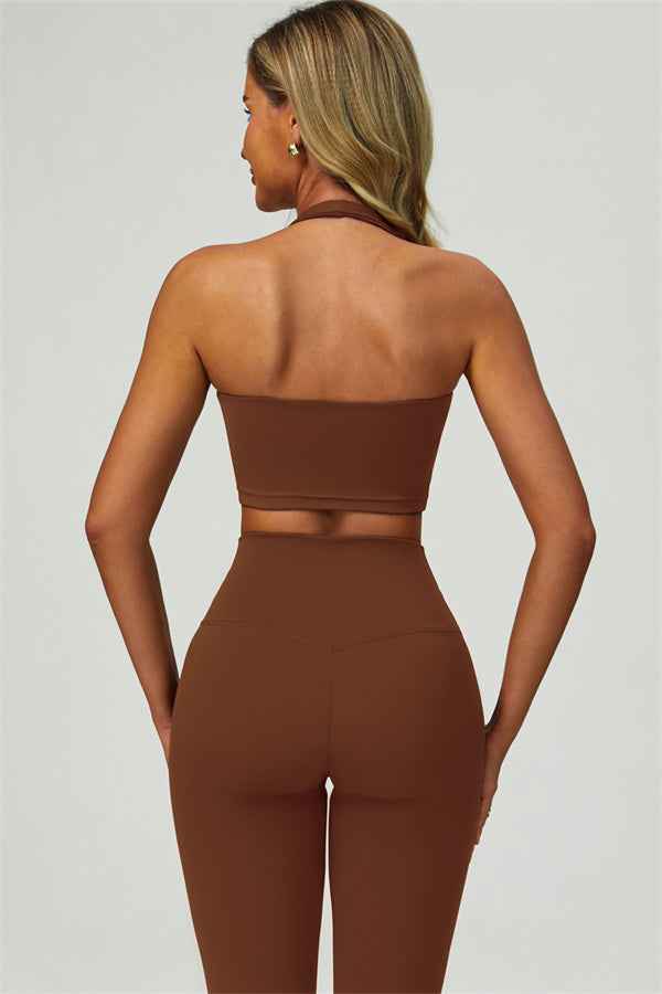 The Seraphine Halter Crop Top Leggings 2-Piece Set