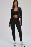 The Kinetic Zip Jacket Cross Back Sports Bra Leggings 3-Piece Set
