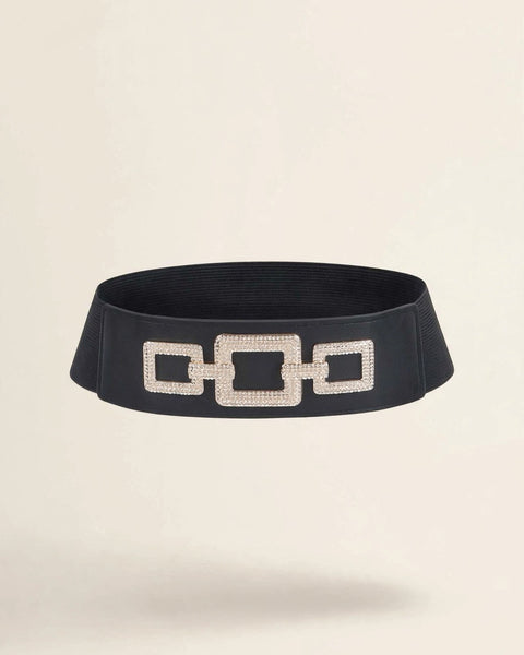 Rhinestone Link Elastic Belt
