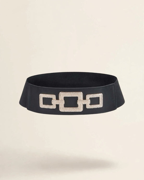 Rhinestone Link Elastic Belt