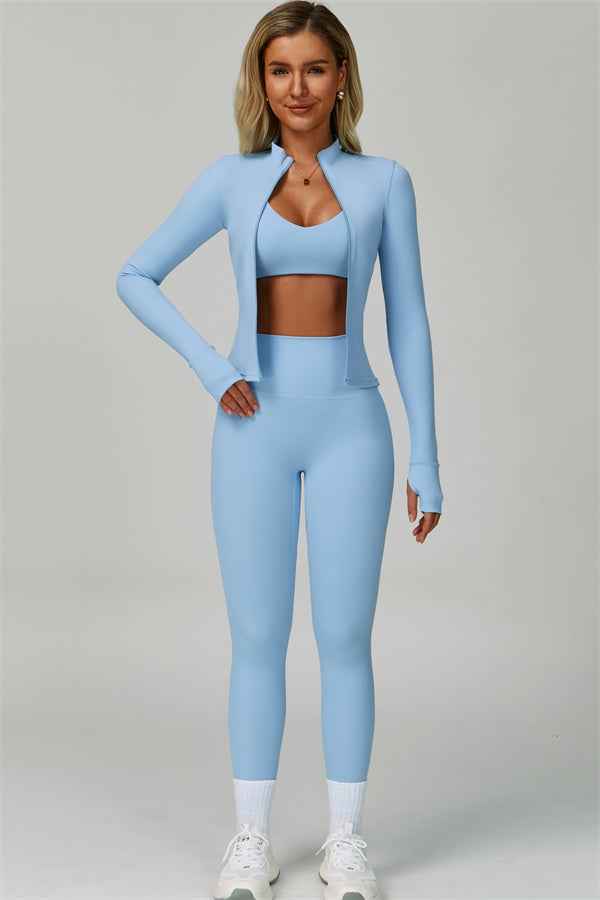 The Seraphine Jacket Sports Bra Leggings 3-Piece Set