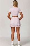 The Lavish Cut-out Crop Top Tennis Skirt 2-Piece Set