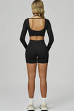 The Prime Long Sleeve Crop Top Shorts 2-Piece Set