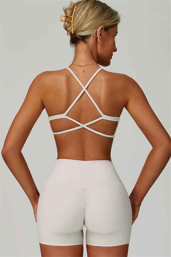 The Bold Cross Back Sports Bra Shorts 2-Piece Set