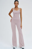 The Slate Y-Back Top Flared Leggings 2-Piece Set