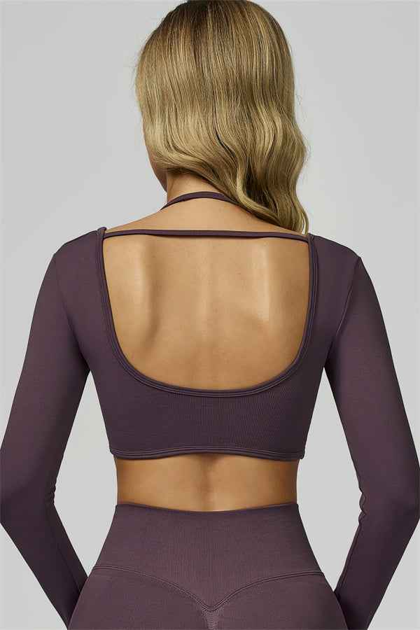 The Prime Long Sleeve Crop Top Shorts 2-Piece Set