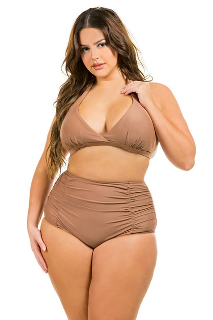 Two Piece High Waist Bikini -Plus Sized - Pikemla