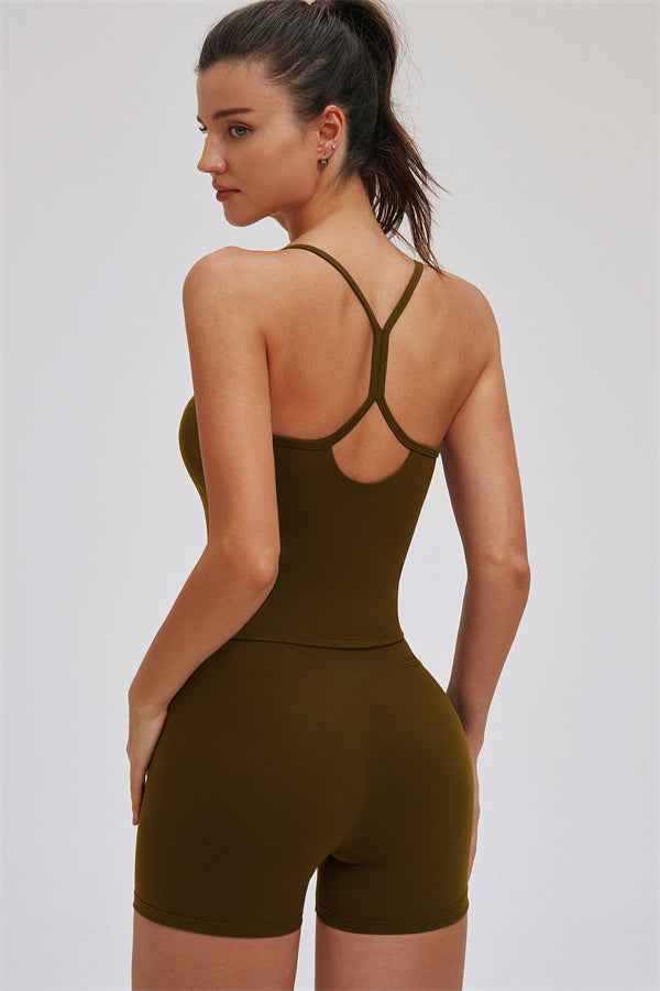 The Svelte Cross Back Tank Top Shorts 2-Piece Set