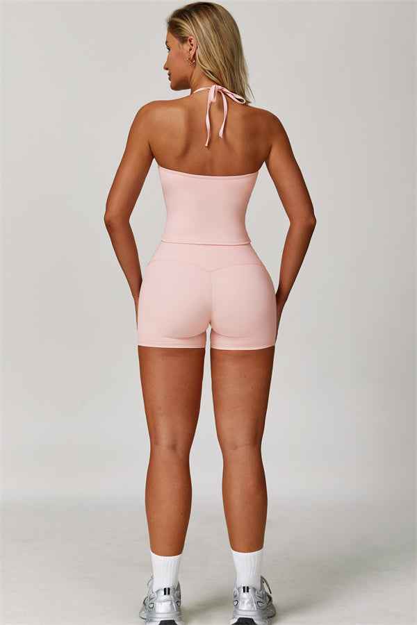 The Surge Halter Crop Top Shorts 2-Piece Set