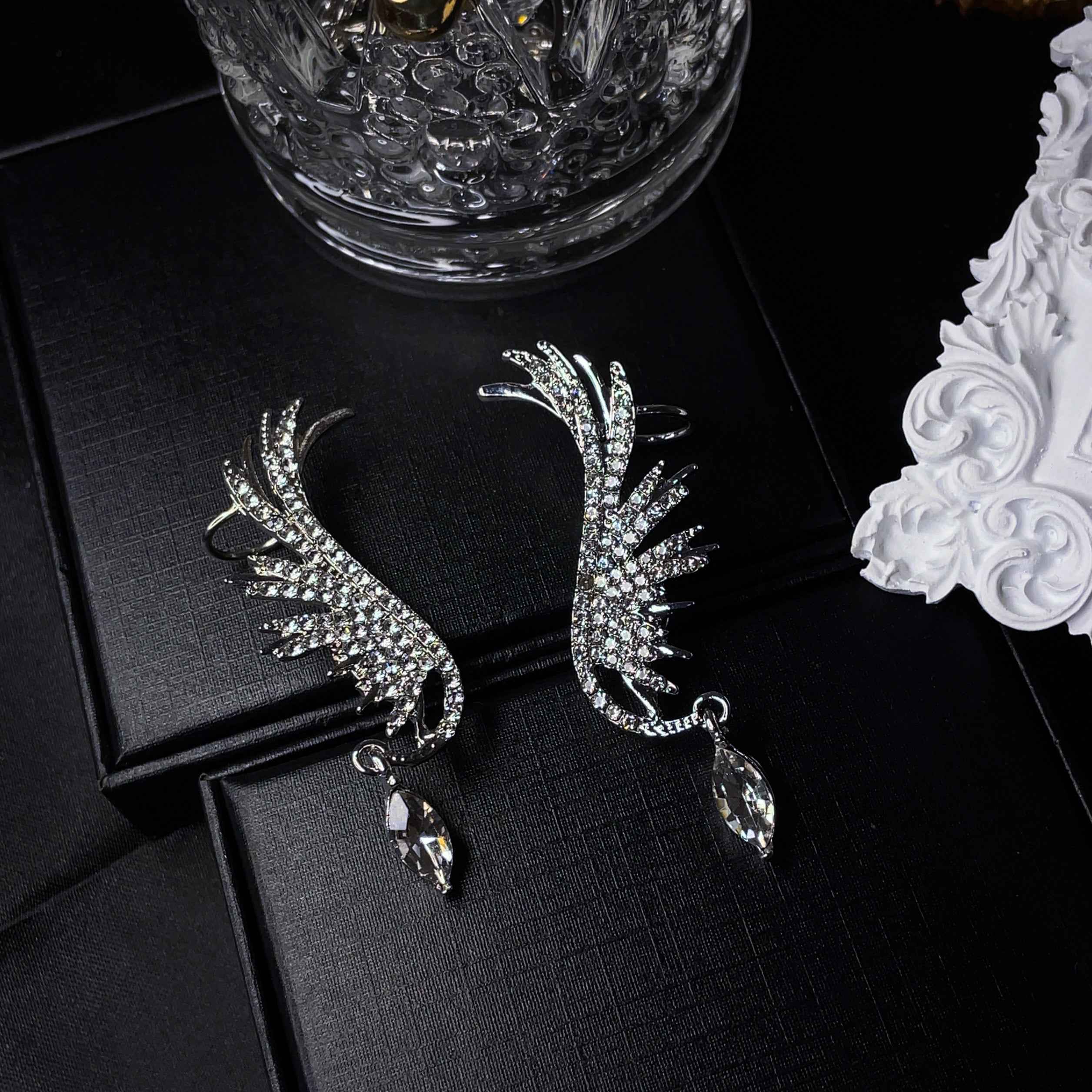 Fly-High Angel Wings Crystal Earrings