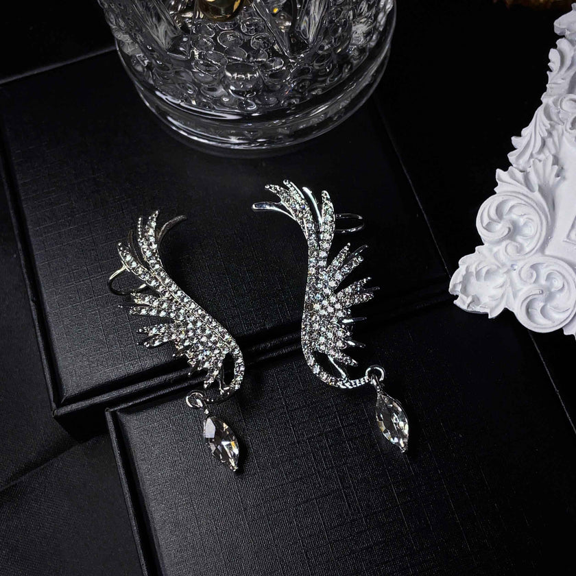Fly-High Angel Wings Crystal Earrings