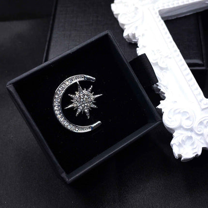 Asymmetrical Moon & Star Stud Earrings