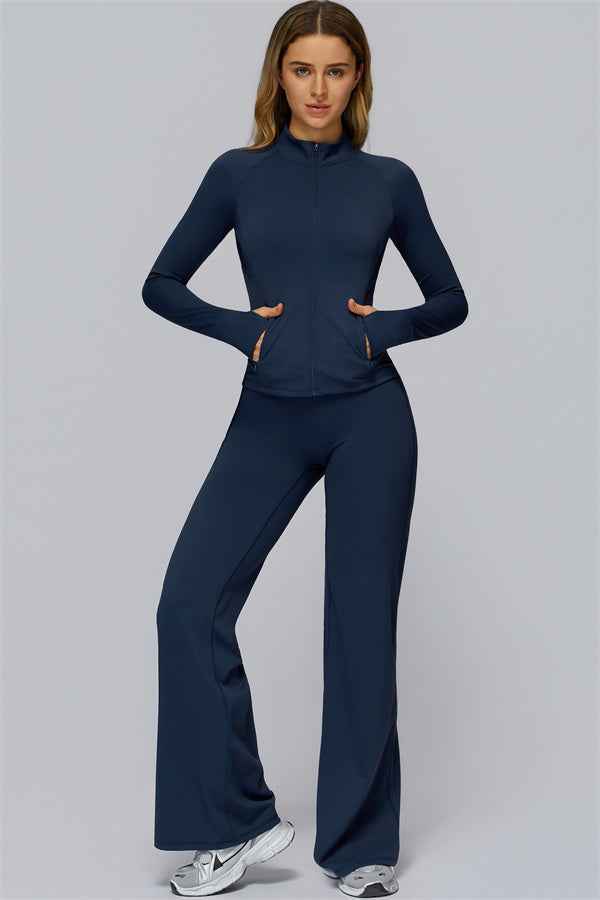 The FlexCore Pure Zip Jacket Flared Leggings 2-Piece Set