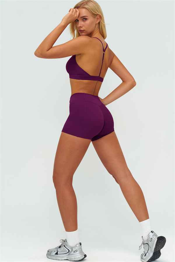 The Lushness Y-Back Sports Bra Shorts 2-Piece Set