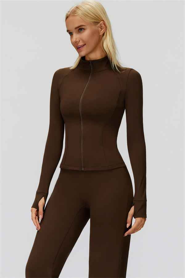 The FemmeFit Zip Jacket Straight Leg Pants 2-Piece Set