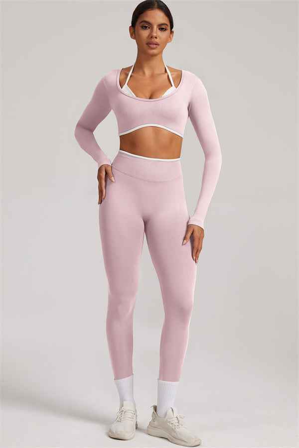 The Elevate Long Sleeve Crop top Leggings 2-Piece Set