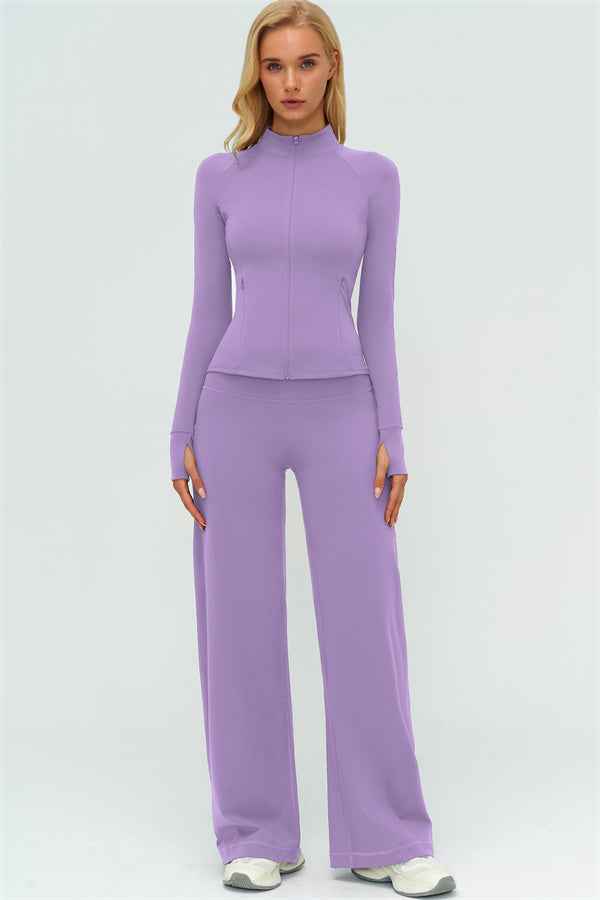 The Twirl Zip Jacket New Straight Leg Pants 2-Piece Set