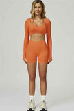 The Prime Long Sleeve Crop Top Shorts 2-Piece Set