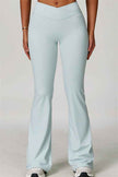 The Lavish Cut-out Crop Top Flared Leggings 2-Piece Set