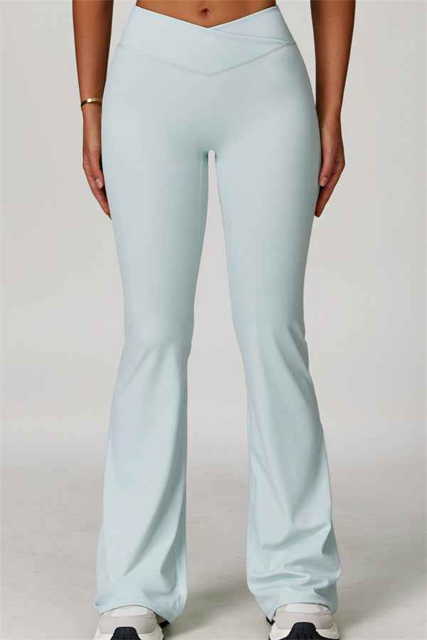 The Lavish Cut-out Crop Top Flared Leggings 2-Piece Set