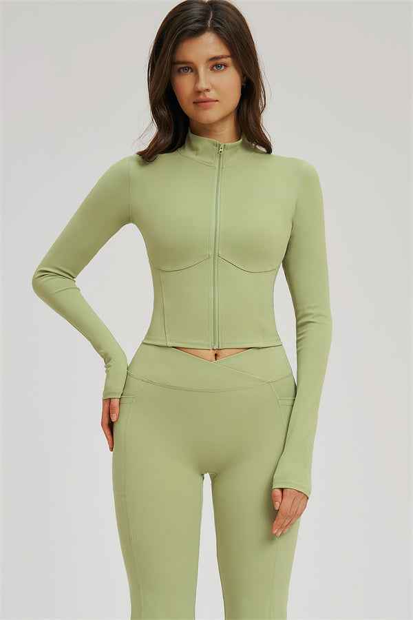 The Sizzle Zip Jacket Flared Leggings 2-Piece Set