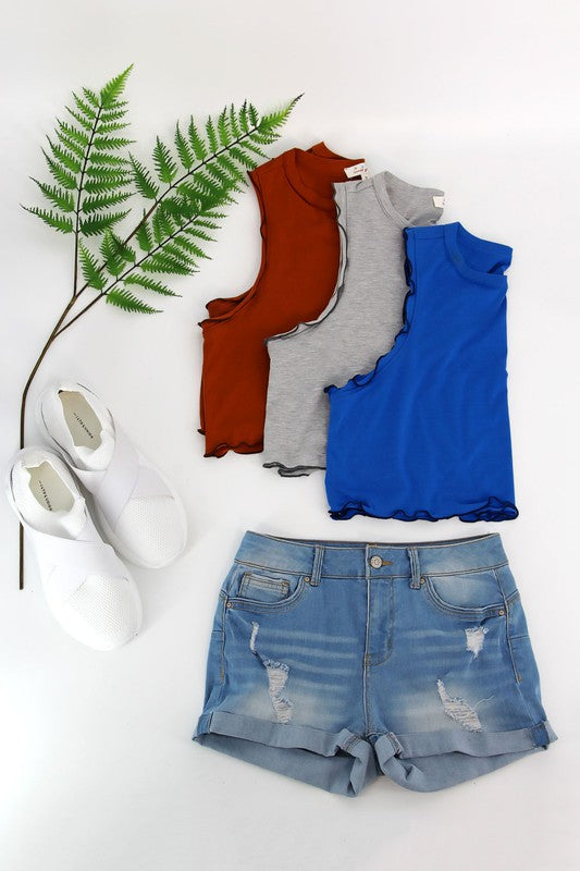 LETTUCE MERROW EDGE TANK CROP TOP - Pikemla