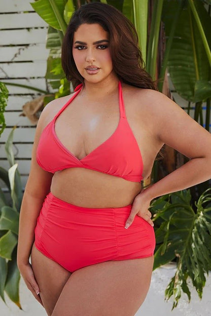 Two Piece High Waist Bikini -Plus Sized - Pikemla