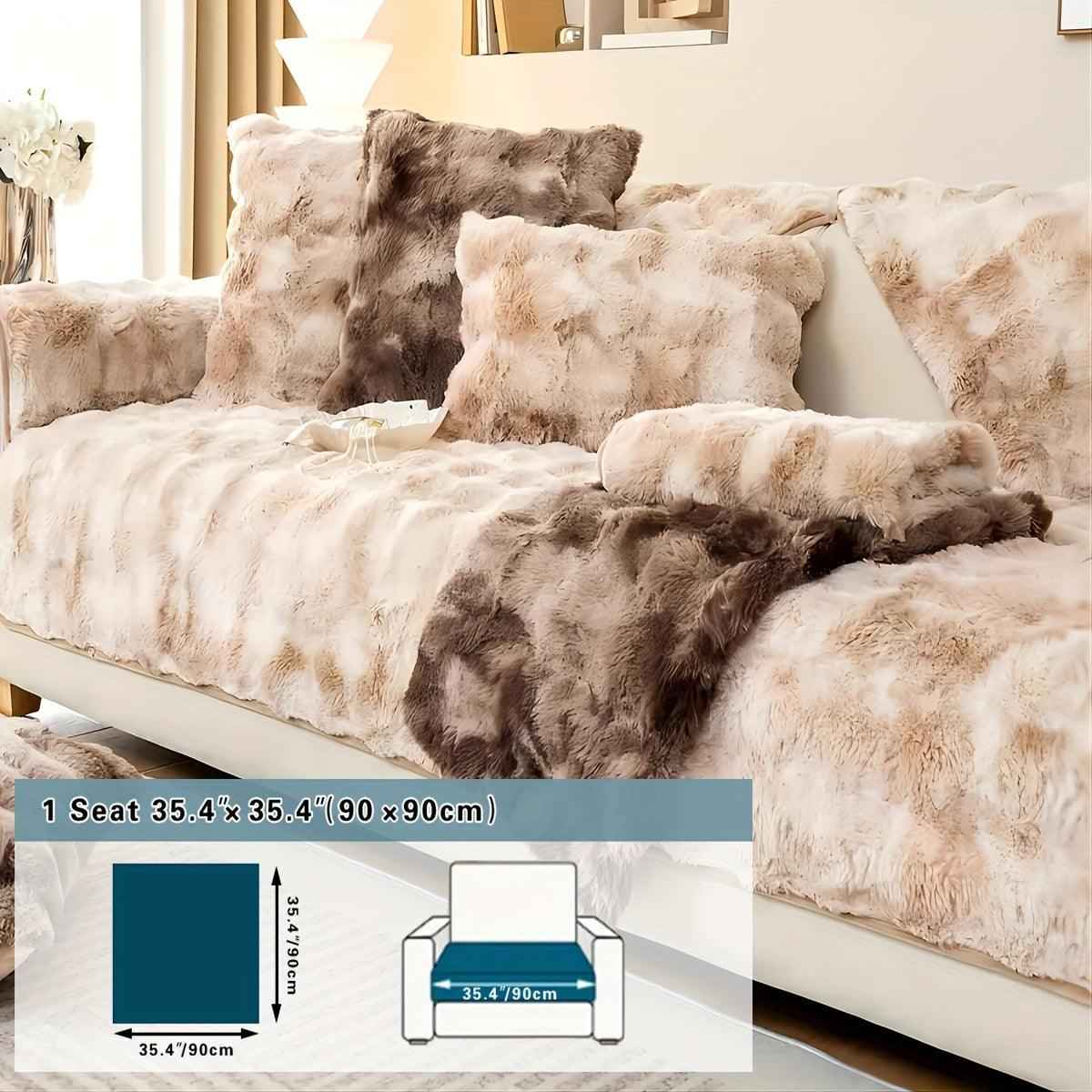 Luxurious Gradient Velvet Sofa Cover