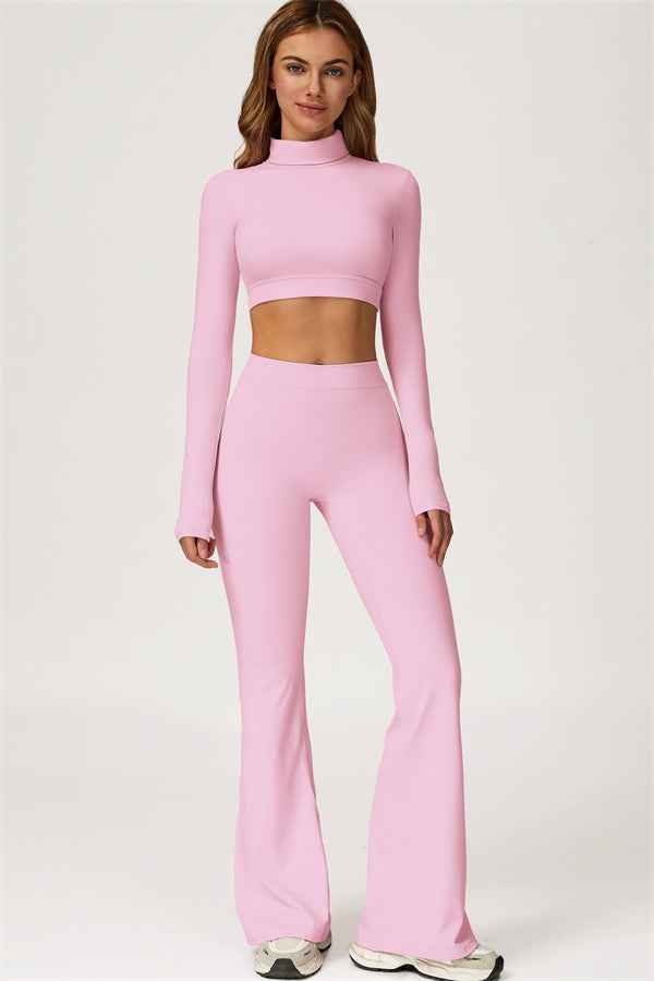The Axis Crop Top Flared Leggings 2-Piece Set