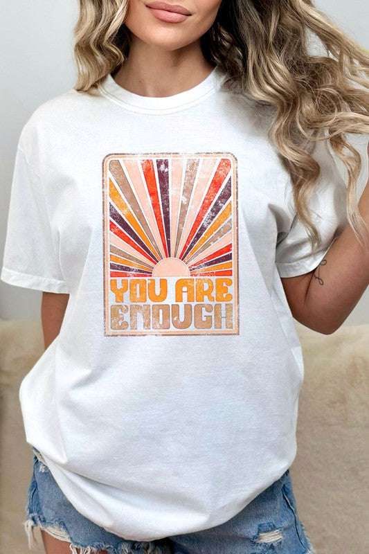 Sunrise You Are Enough Comfort Colors Graphic Tee - Pikemla