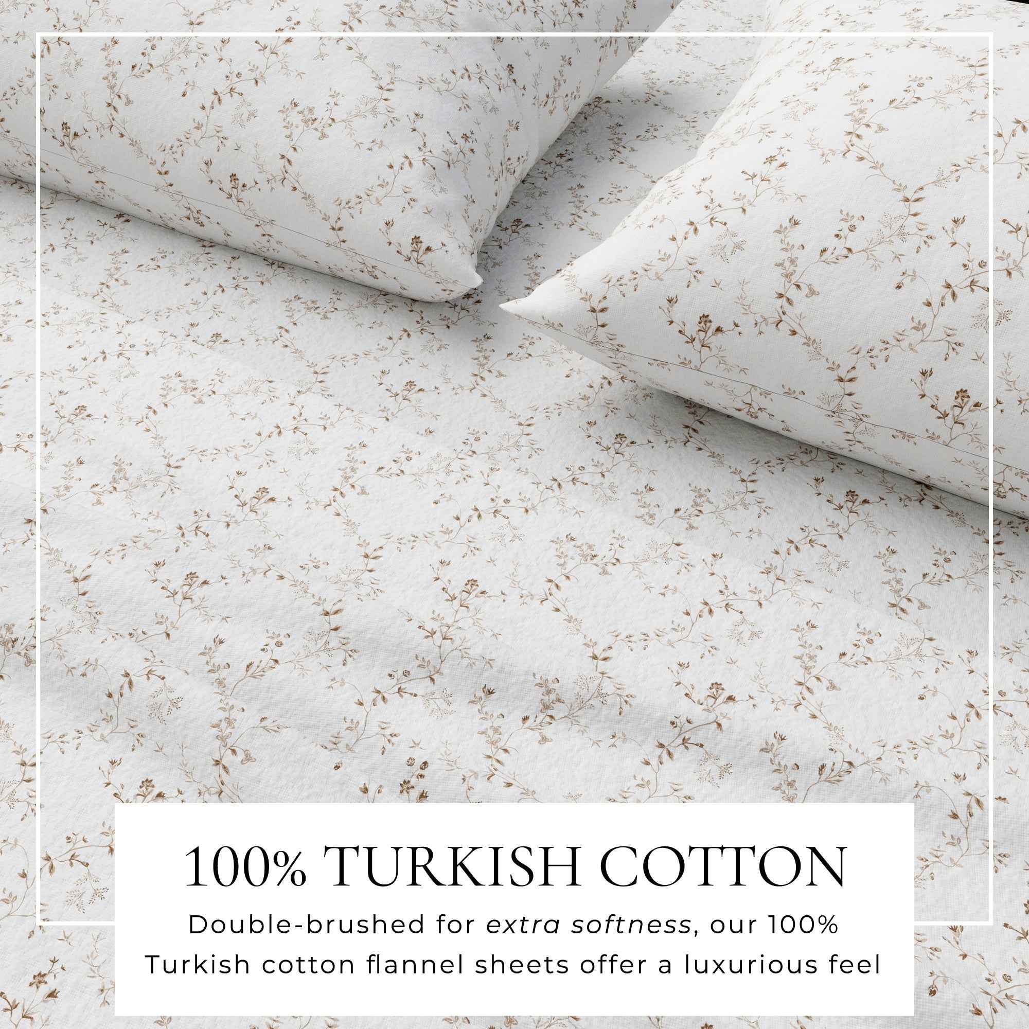 Turkish Cotton Flannel Sheet Set - Winter Floral Collection