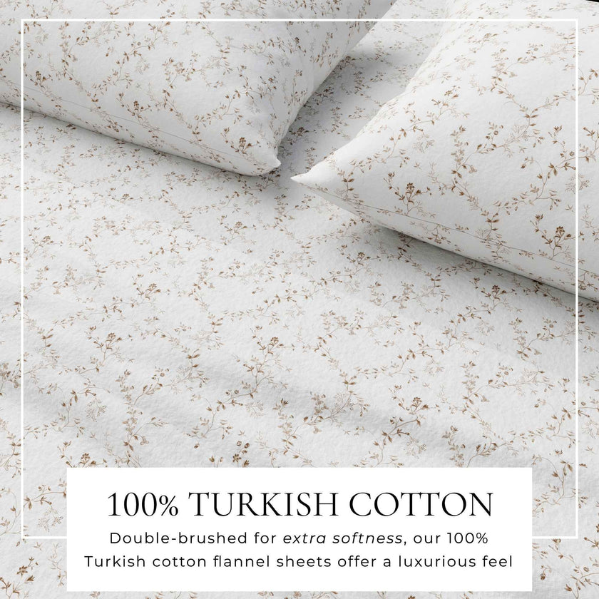 Turkish Cotton Flannel Sheet Set - Winter Floral Collection