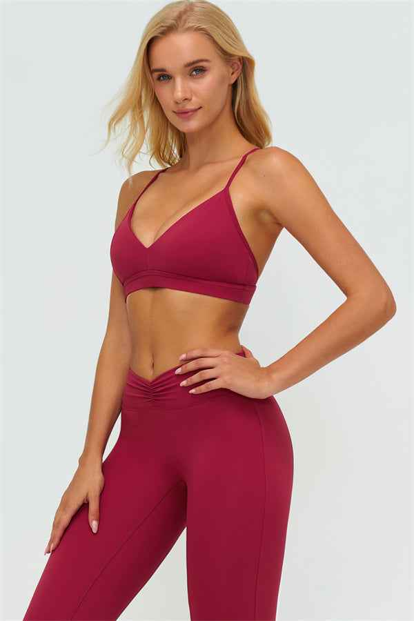 The Lushness Y-Back Sports Bra Flared Leggings 2-Piece Set