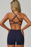 The Bold Cross Back Sports Bra Shorts 2-Piece Set
