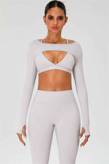 The Ember Sports Bra Crop Top Leggings 3-Piece Set