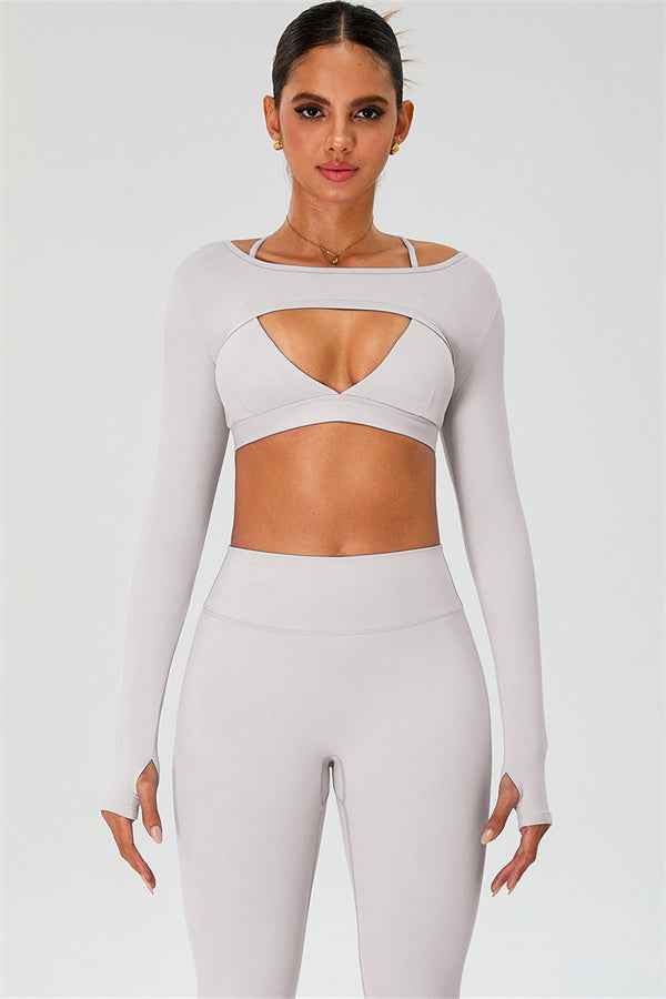The Ember Sports Bra Crop Top Leggings 3-Piece Set