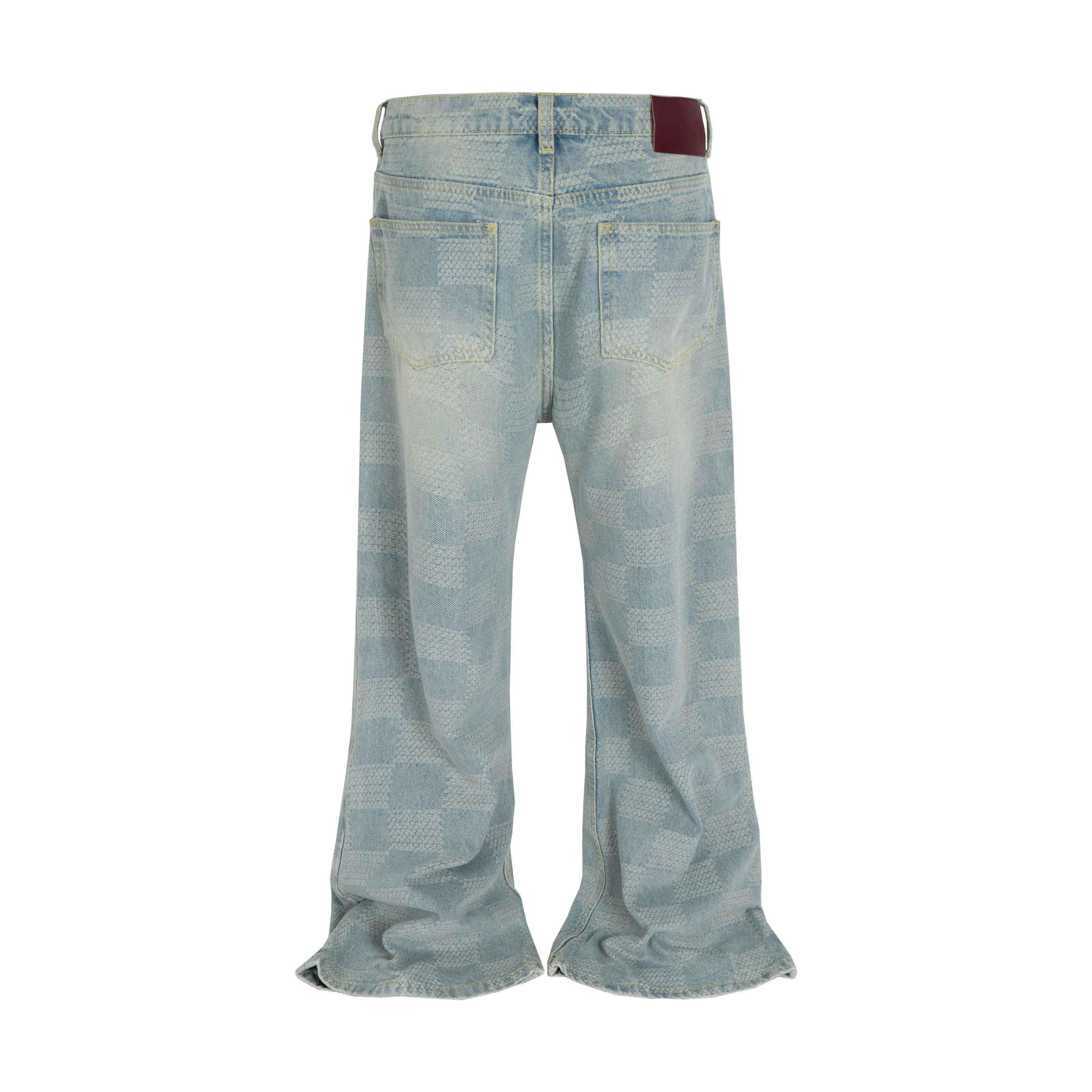 AZUL CHECKERED FLARE DENIM